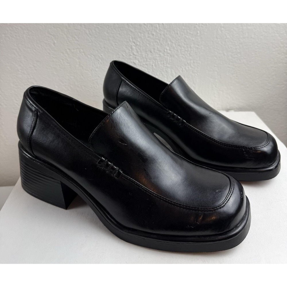 Skechers Y2K Black Platform Chunky Loafer Shoe Sz 8.5 Womens Grunge Goth Witchy - Picture 8 of 16